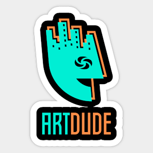 YourArtDude Logo In Green And Orange Sticker